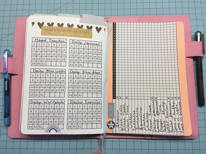 it's like a pre-made bullet journal with everything you need already i