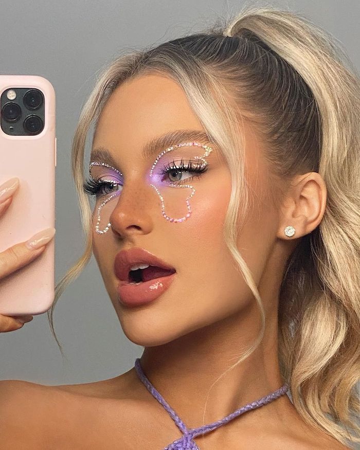 This Rhinestone Makeup Is Perfect For *Any* Party -  Fashion Blog